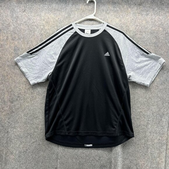 adidas Other - Adidas Shirt Men Large Grey Black Crewneck Training Polyester Soccer Jersey